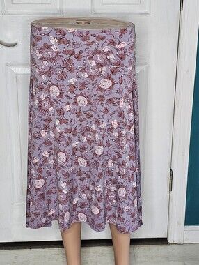Lularoe Azure Lavender Floral A-Line Skirt